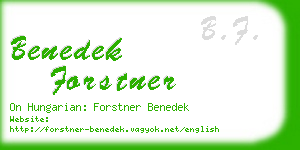 benedek forstner business card